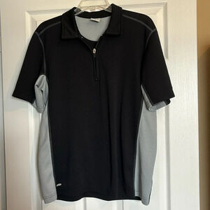 Alo CoolFit men’s black short sleeve polo shirt size medium